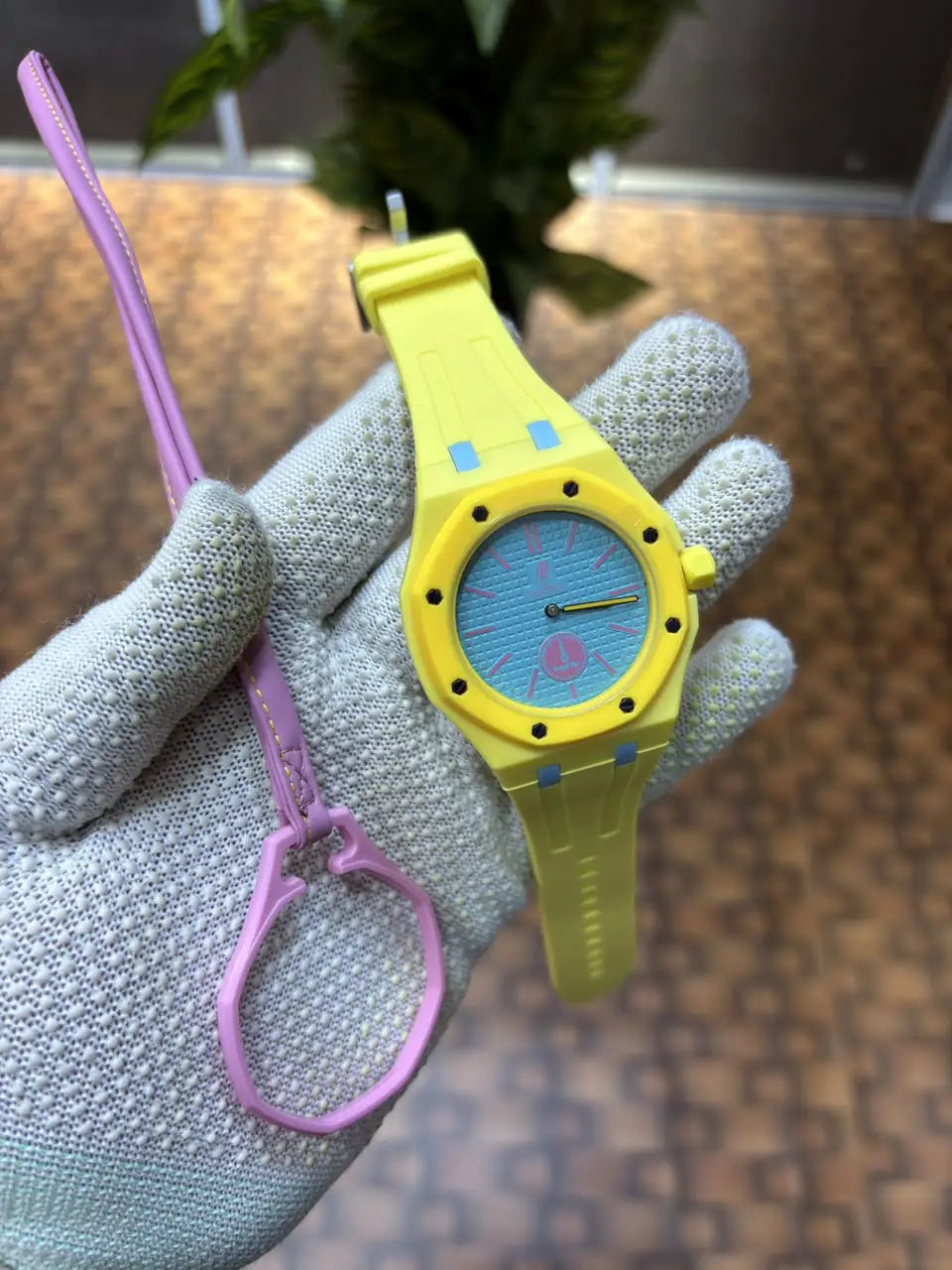 AP SWATC_H X ROYAL POP WITH BOX & SILICON STRAP GREEN YELLOW