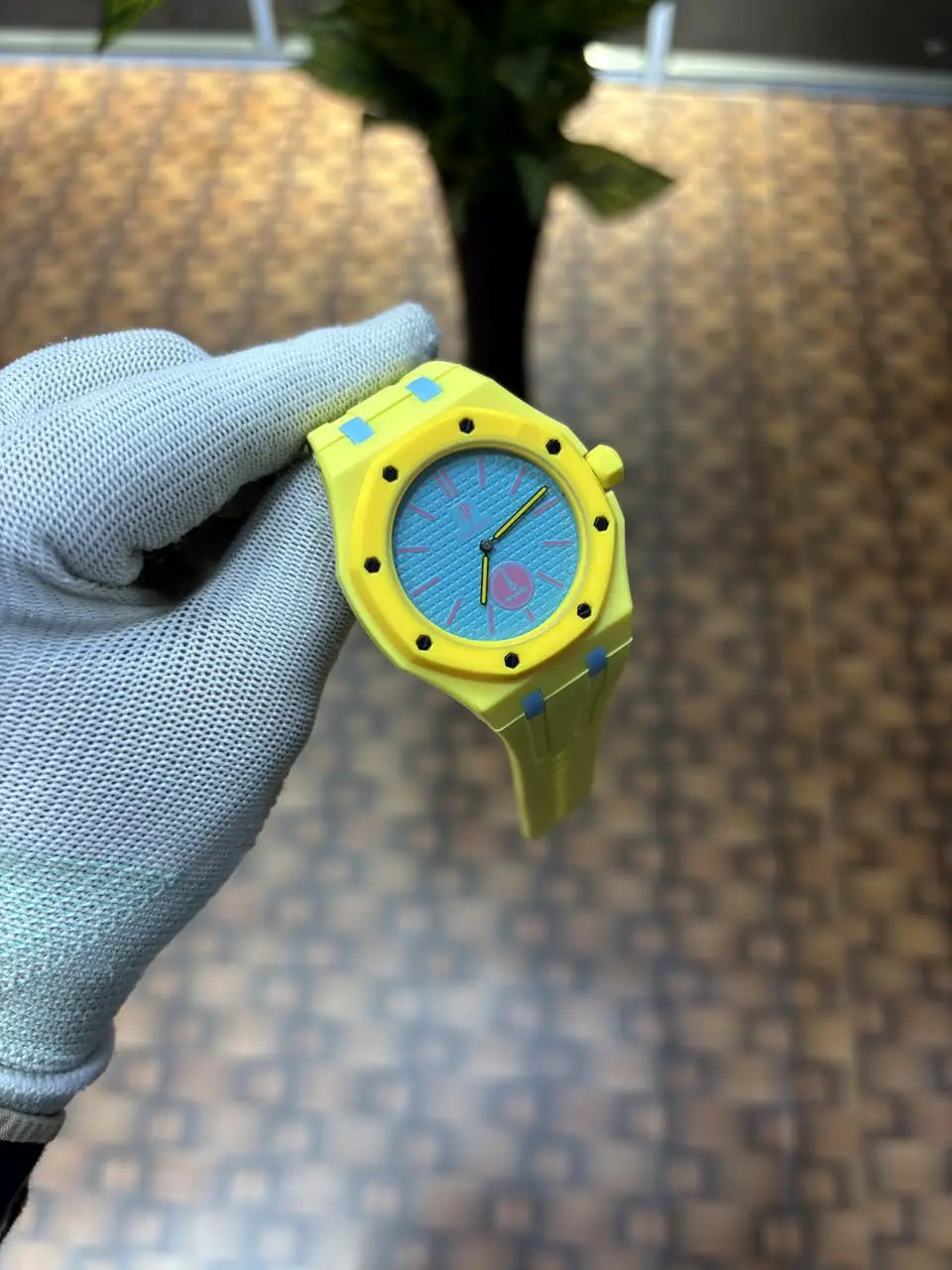 AP SWATC_H X ROYAL POP WITH BOX & SILICON STRAP GREEN YELLOW