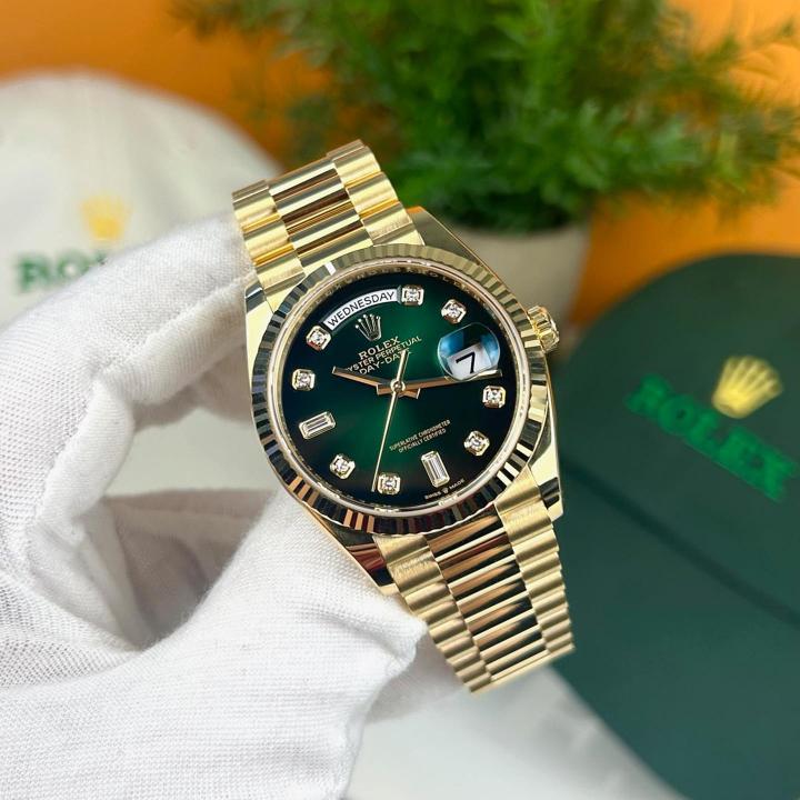 ROLE_X OYSTER PERPETUAL DAY DATE DIAMOND GOLD-GREEN  40