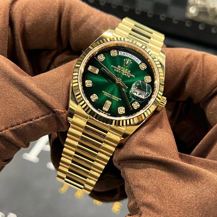 ROLE_X OYSTER PERPETUAL DAY DATE DIAMOND GOLD-GREEN  40