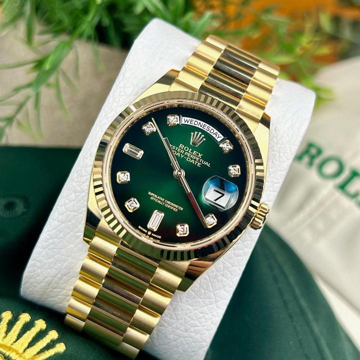 ROLE_X OYSTER PERPETUAL DAY DATE DIAMOND GOLD-GREEN  40