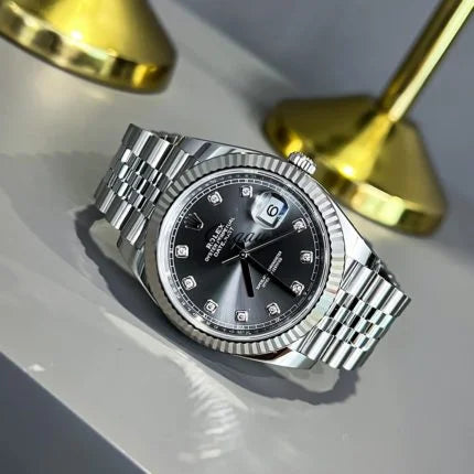 ROLE_X OYSTER PERPETUAL DAY DATE DIAMOND SILVER BLACK