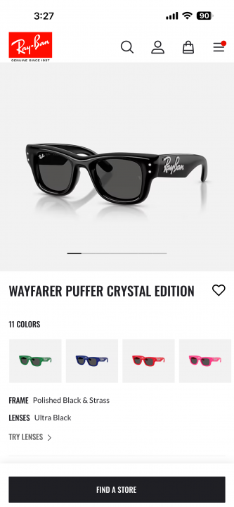 RAYBA_N CRYSTAL BLACK GLASS