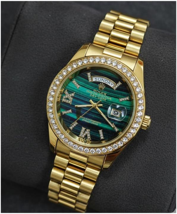 ROLE_X OYSTER PERPETUAL DAY DATE DIAMOND GOLD GREEN