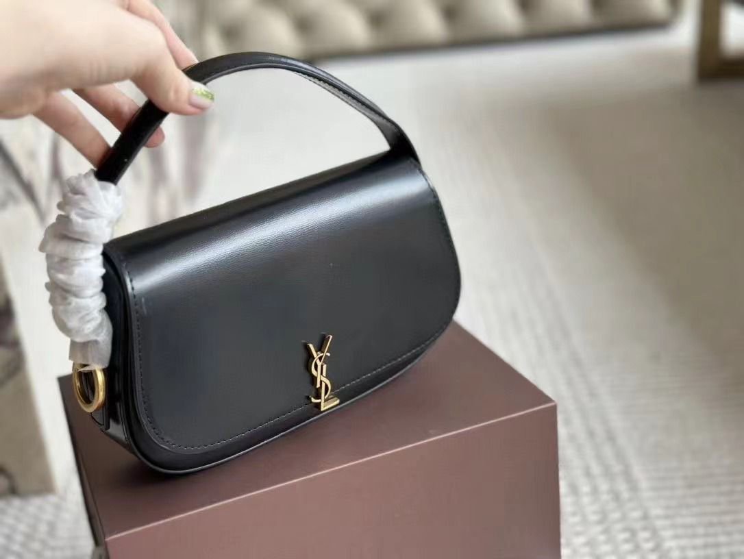 YSL VOLTAIRE LEATHER SHOULDER BAG WITH OG BOX
